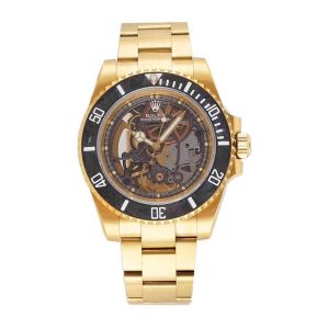 Mens Gold Rolex Skeleton Watch 114200 Replica