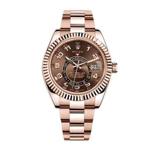 Rolex Fake Sky-Dweller Rose Gold Chocolate Face